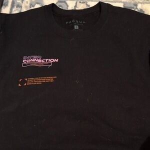 PacSun Black Tee with Pink and Orange Graphic